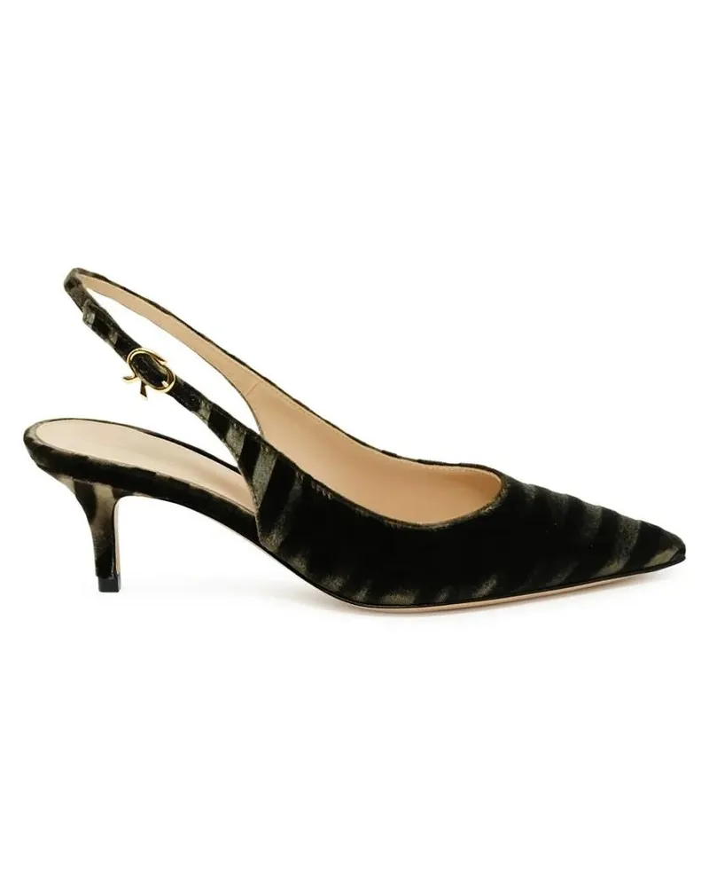 Gianvito Rossi Hohe Schuhe Mink Zebra Print Velvet Pumps schwarz Schwarz
