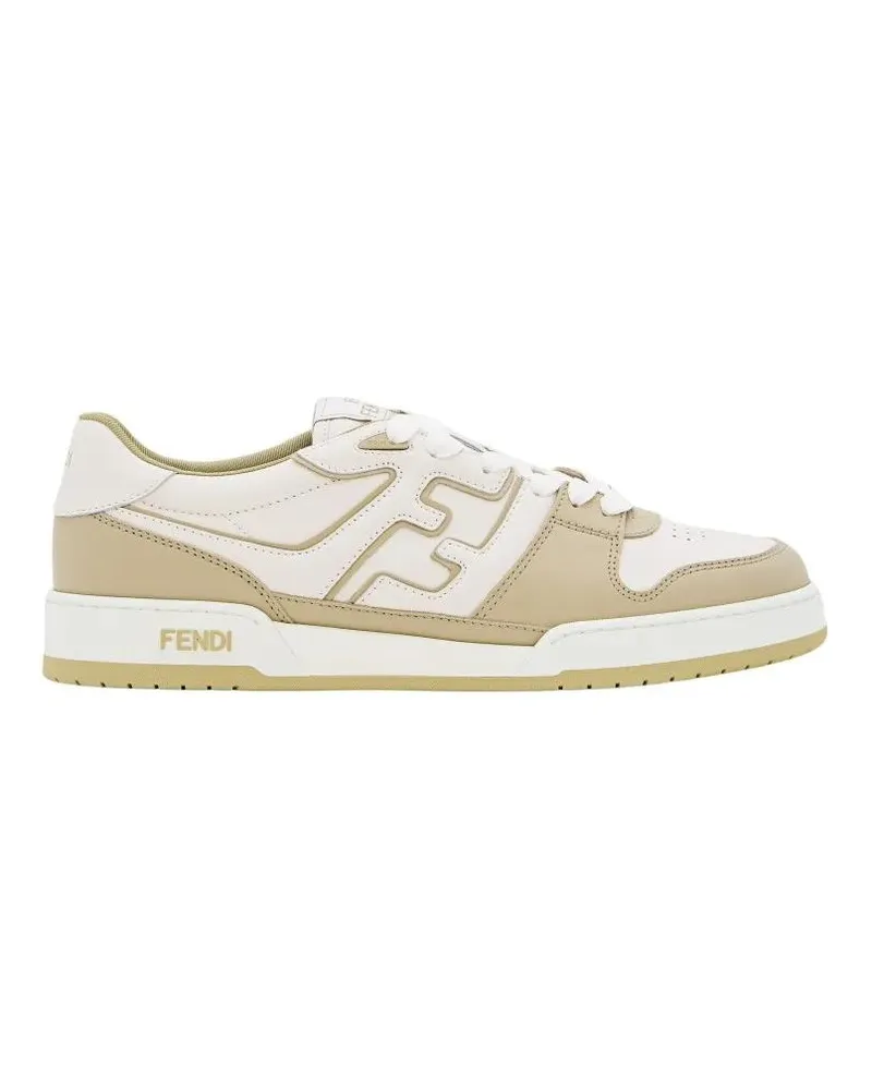 Fendi Low-Top Sneaker Calf Leather Sneakers With Side Logo And Rubber So weiß Weiß