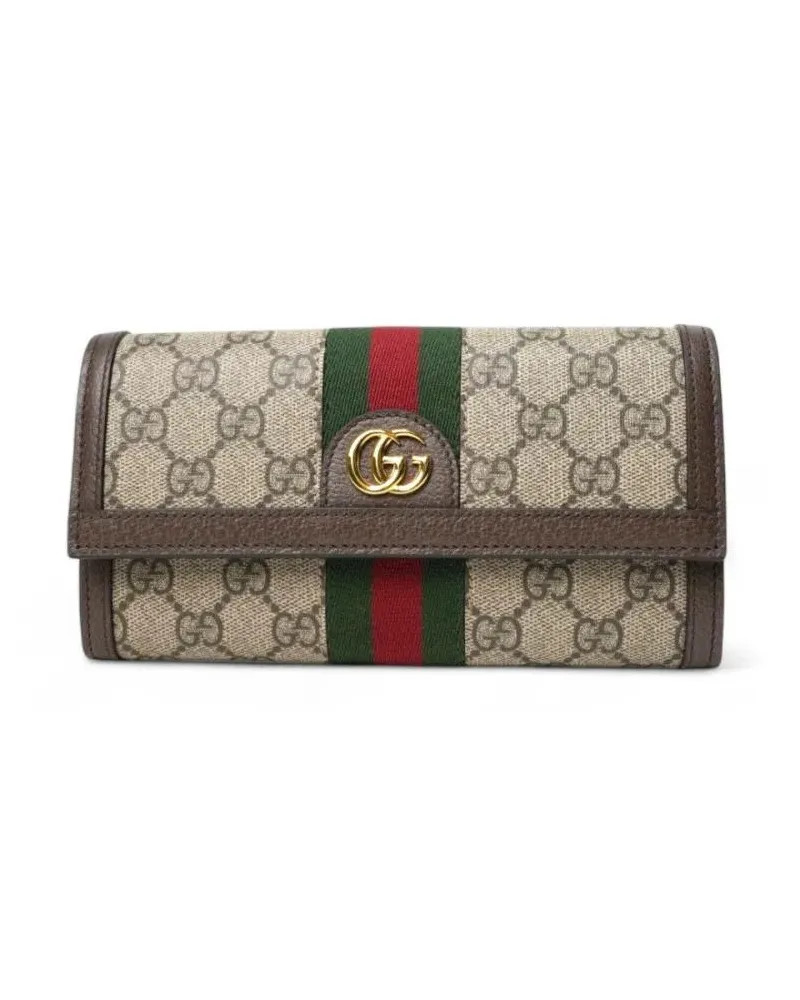 Gucci Portemonnaie Brown Gg Supreme Ophidia Clip Wallet grau Grau