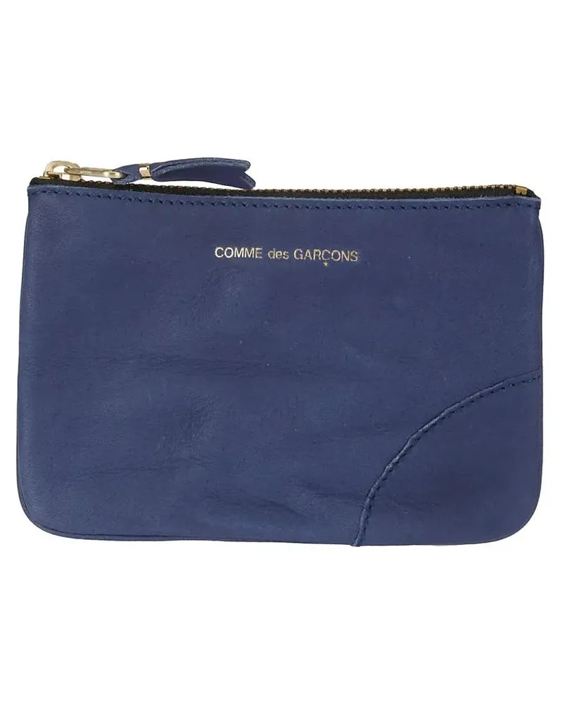 Comme des Garçons Portemonnaies Blue Leather Wallet grün Grün