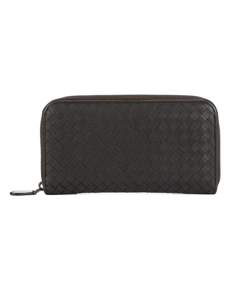 Bottega Veneta Crossbody Bags Intrecciato Zip Around Wallet dunkelgrau Dunkelgrau