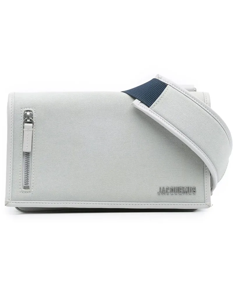 Jacquemus Hobo Bags Mini Canvas and Leather Le Messageru Crossbody grau Grau