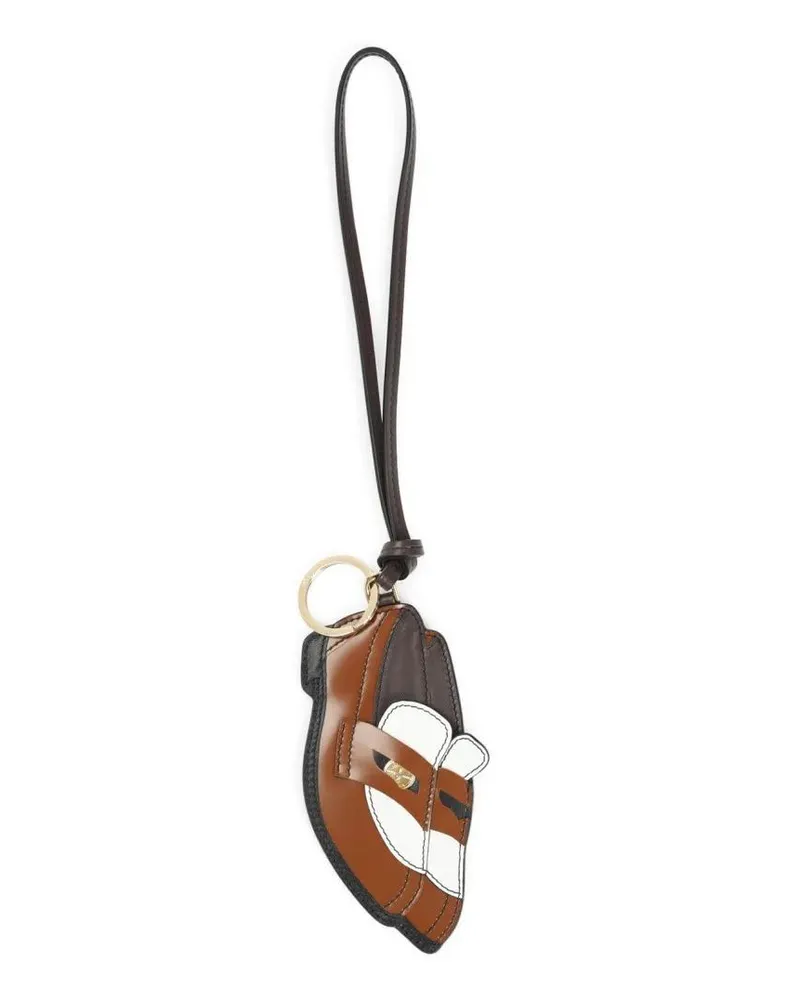 Miu Miu Schlüssel- & Taschenanhänger Playful Calf Leather Clutch With Gold Ring Detail brown Braun