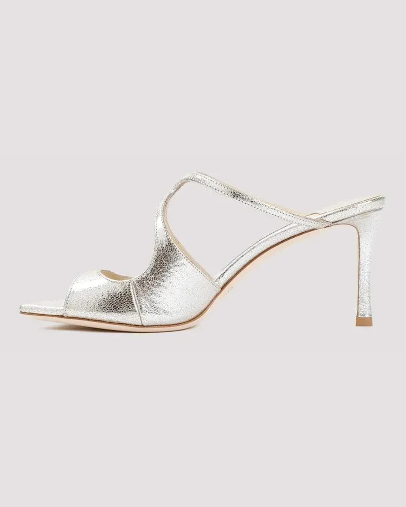 Jimmy Choo Sandalen Champagne Leather Anise 75 Sandals silberfarben Silber