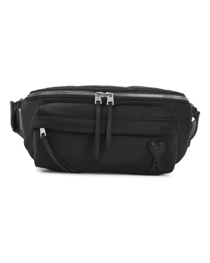 AMI Paris Bauchtaschen Rectangular Polyamide Crossbody Bag schwarz Schwarz