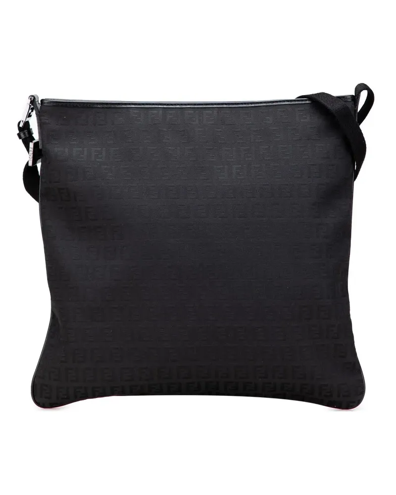 Fendi Hobo Bags Zucchino Canvas Crossbody schwarz Schwarz