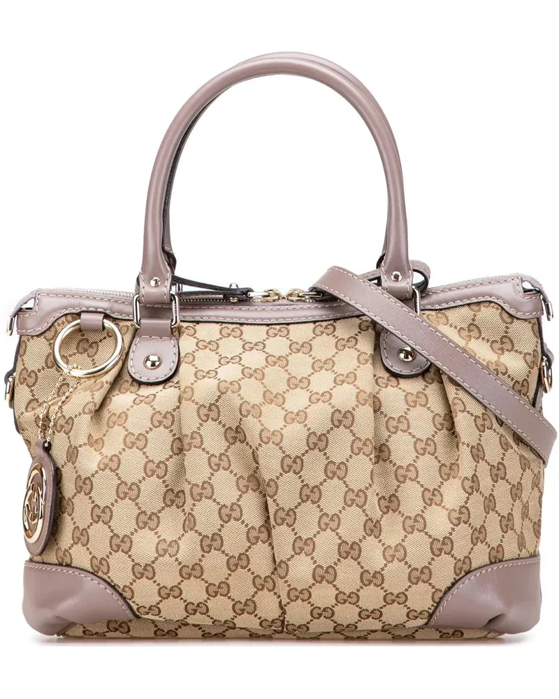 Gucci Hobo Bags GG Canvas Sukey Satchel braun Braun