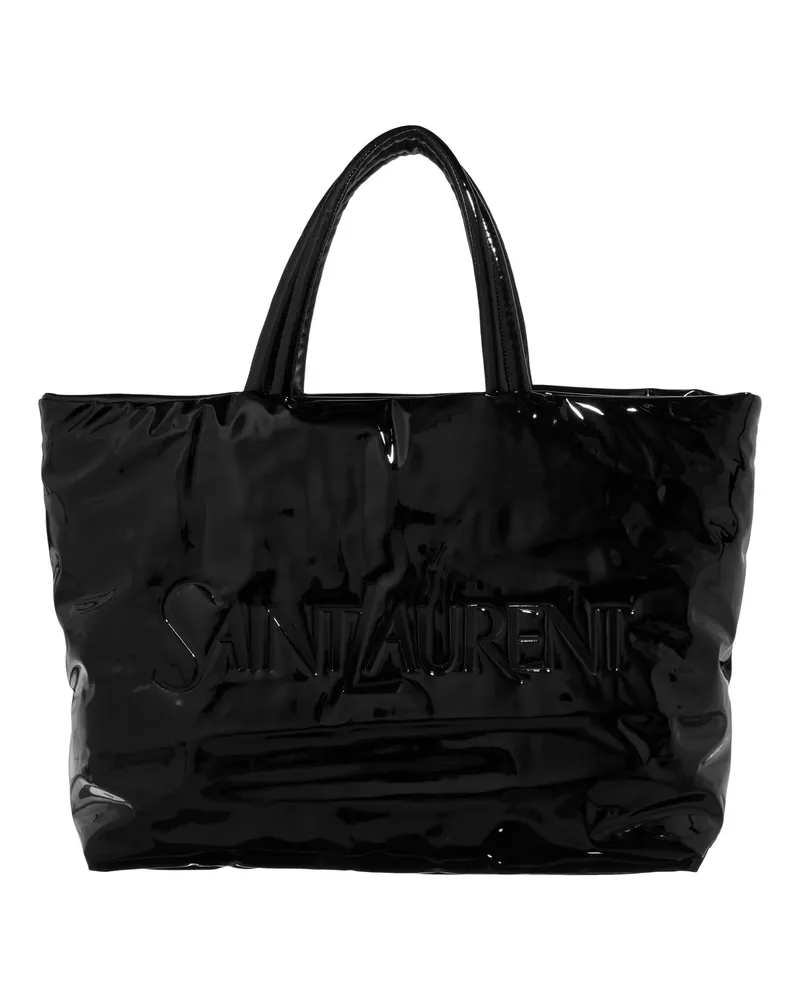 Saint Laurent Shopper & Totes Maxi Tote In Patent Canvas schwarz Schwarz