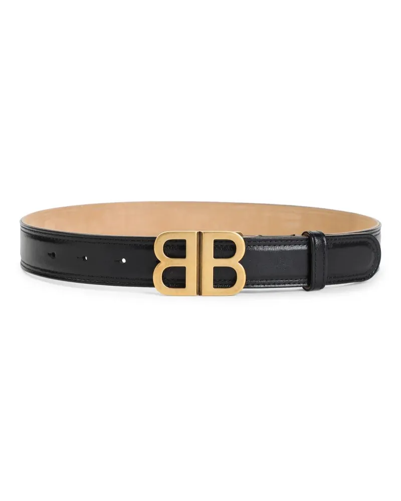Balenciaga Gürtel Lamb Leather Belt With Polished Gold Buckle braun Braun