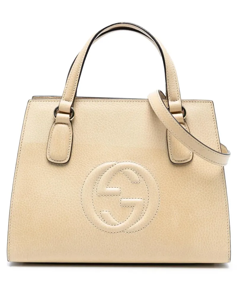 Gucci Hobo Bags Medium Dollar Calf Soho Top Handle Convertible Tot braun Braun