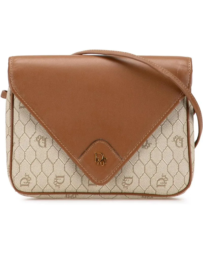Dior Hobo Bags Honeycomb Coated Canvas Crossbody braun Braun