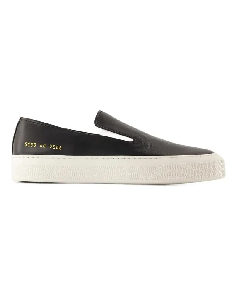 Common Projects Low-Top Sneaker Slip On In Leather Sneakers - Black Leather schwarz Schwarz