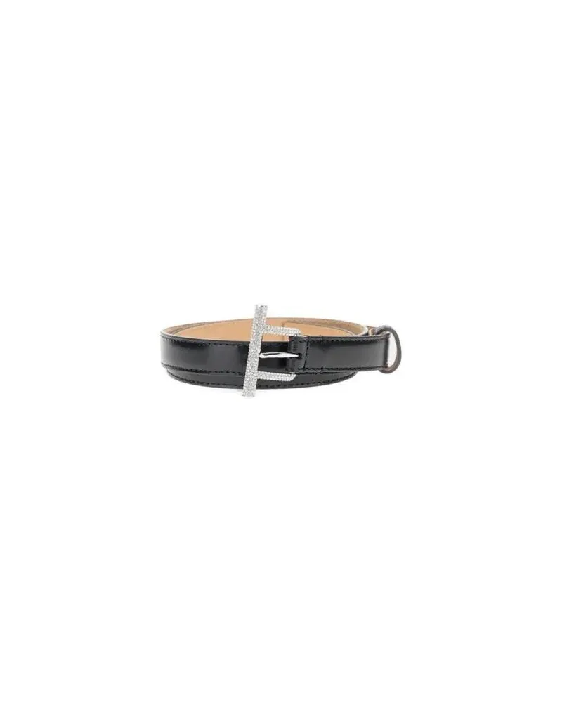 Alexander McQueen Gürtel Black Leather Belt schwarz Schwarz