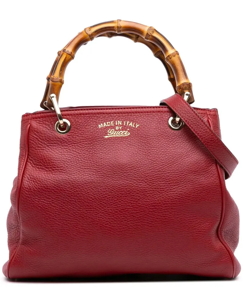 Gucci Hobo Bags Small Calfskin Bamboo Shopper Satchel rot Rot