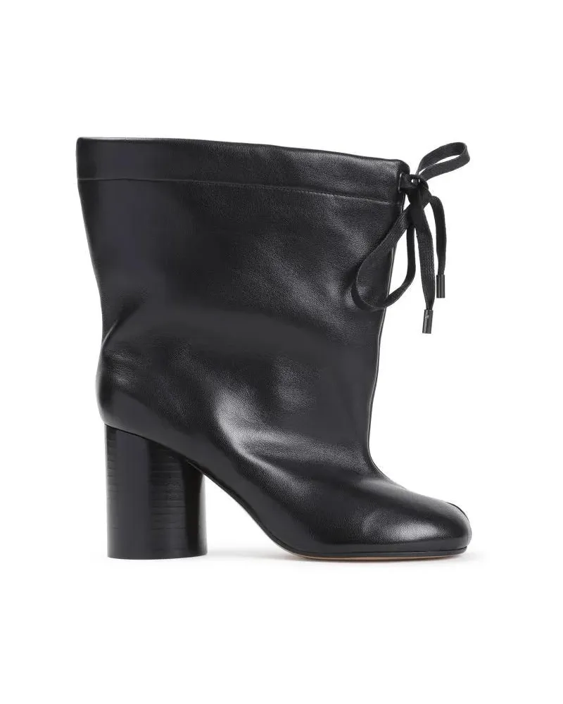 Maison Margiela Boots & Stiefeletten Black Lamb Leather Ankle Boots Schwarz