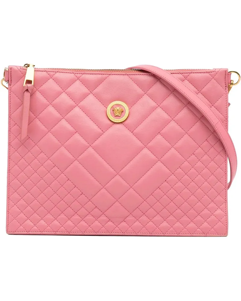 Versace Hobo Bags 21st Quilted Medusa Crossbody rosa Gold