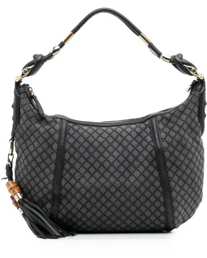 Gucci Hobo Bags Medium Diamante Canvas Techno Horsebit Hobo grau Grau
