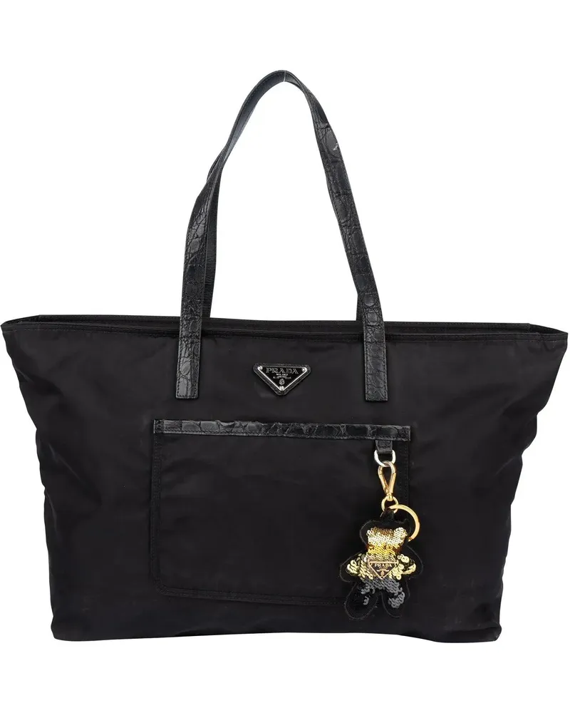 Prada Crossbody Bags  Black Nylon Triangle Shopper Handbag schwarz Schwarz