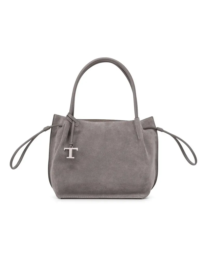 TOD'S Crossbody Bags Tasche aus Veloursleder grau Grau