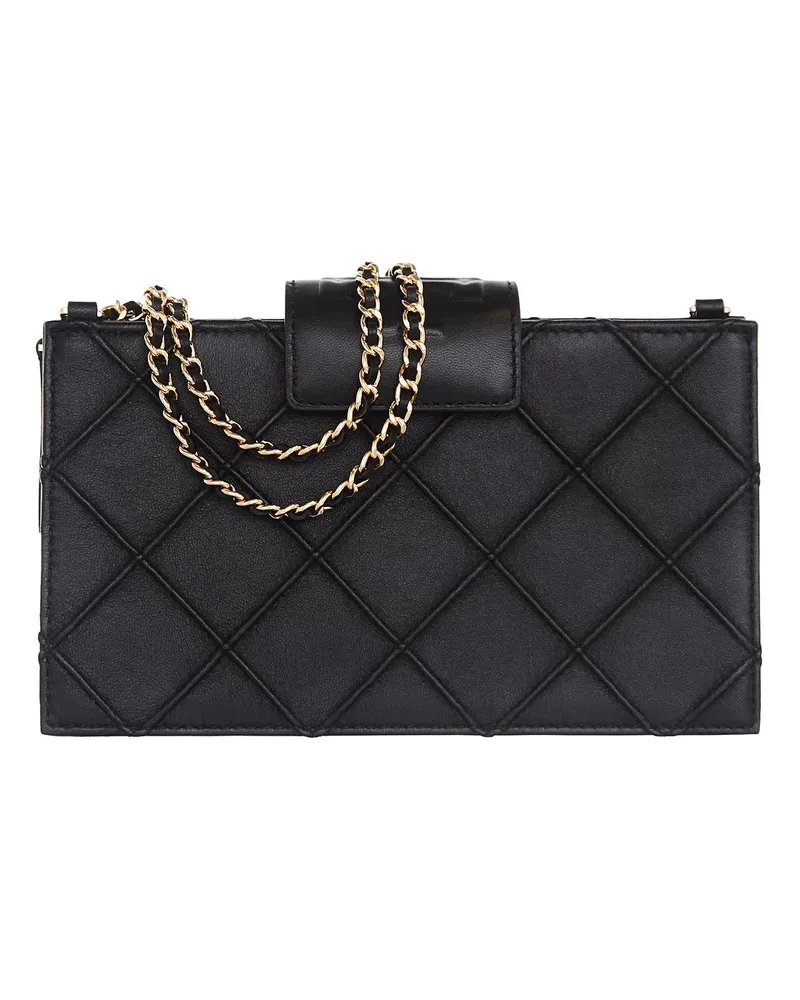 Tory Burch Portemonnaie Fleming Mini Chain Wallet schwarz Schwarz