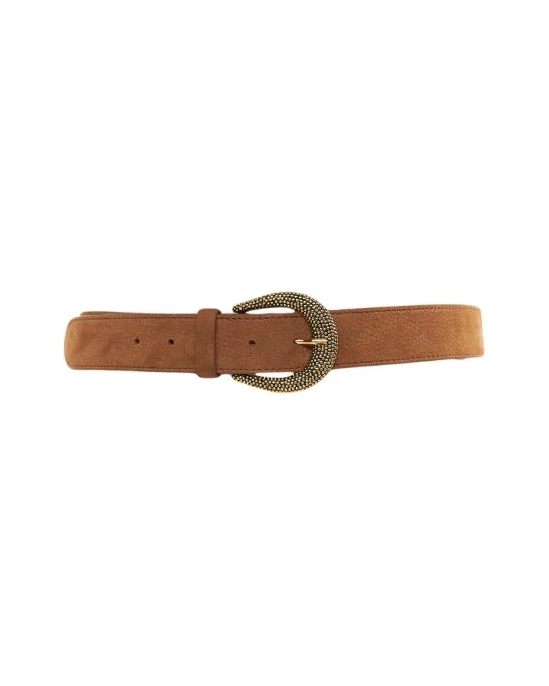 Orciani Gürtel Buckle Nubuck And Textured Leather Belt braun Braun