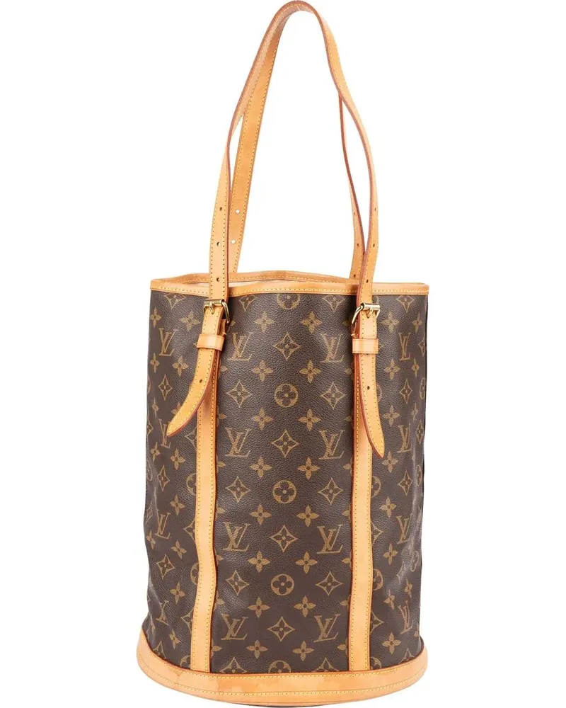 Louis Vuitton Crossbody Bags  Canvas Monogram Bucket Bag GM Should braun Braun