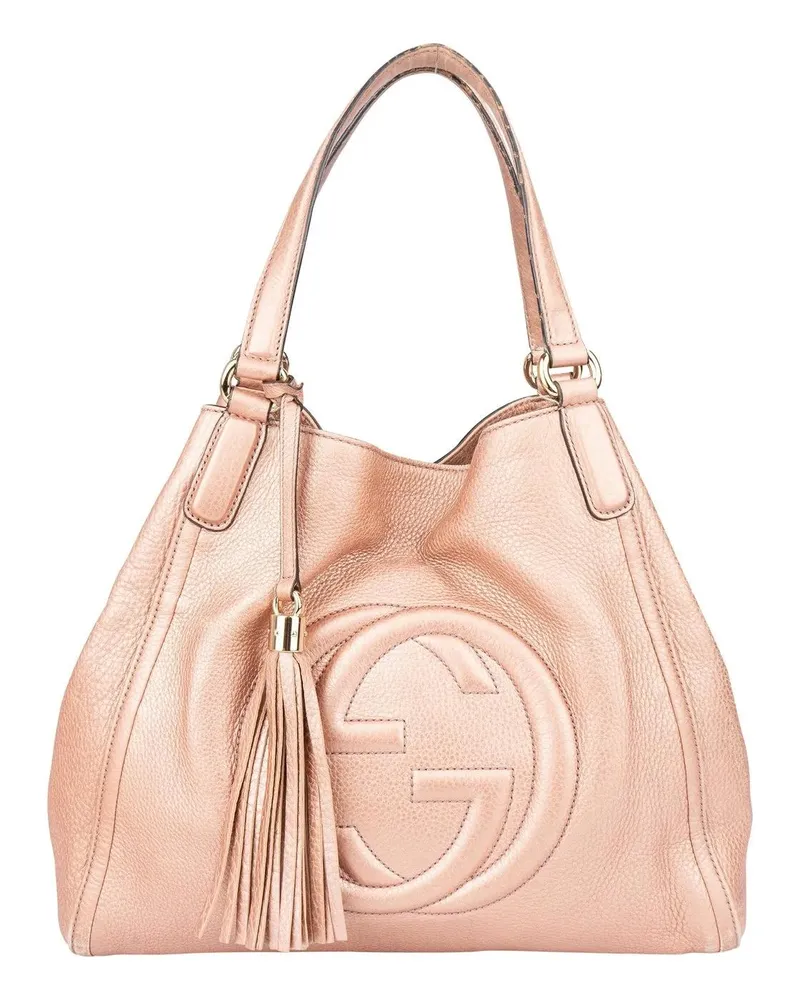 Gucci Crossbody Bags  Pink Metallic GG Soho Handbag rosa Gold