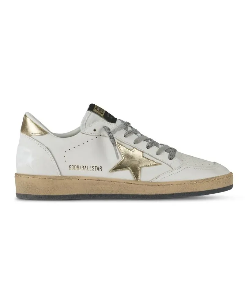 Golden Goose Low-Top Sneaker Leather Sneakers With Laminated Star And Heel Deta weiß Weiß