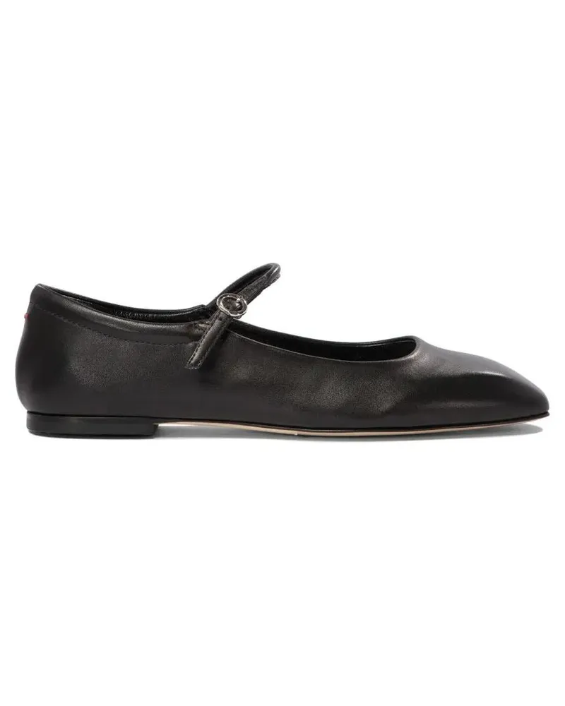 aeyde Pointed Toe Ballerinas With Slim Instep Strap schwarz Schwarz