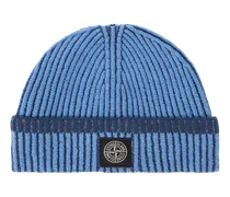 Caps & Mützen Gerippte Beanie mit Logo blau