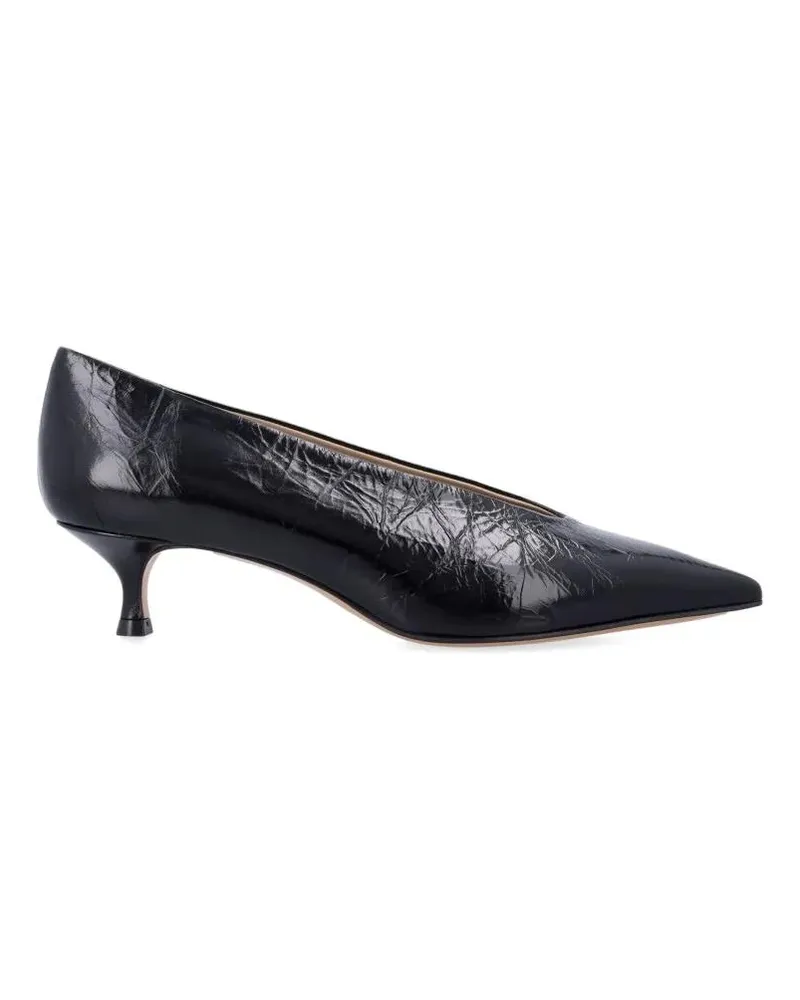 Le Monde Béryl Hohe Schuhe Babouche Kitten Heels Black Naplack schwarz Schwarz
