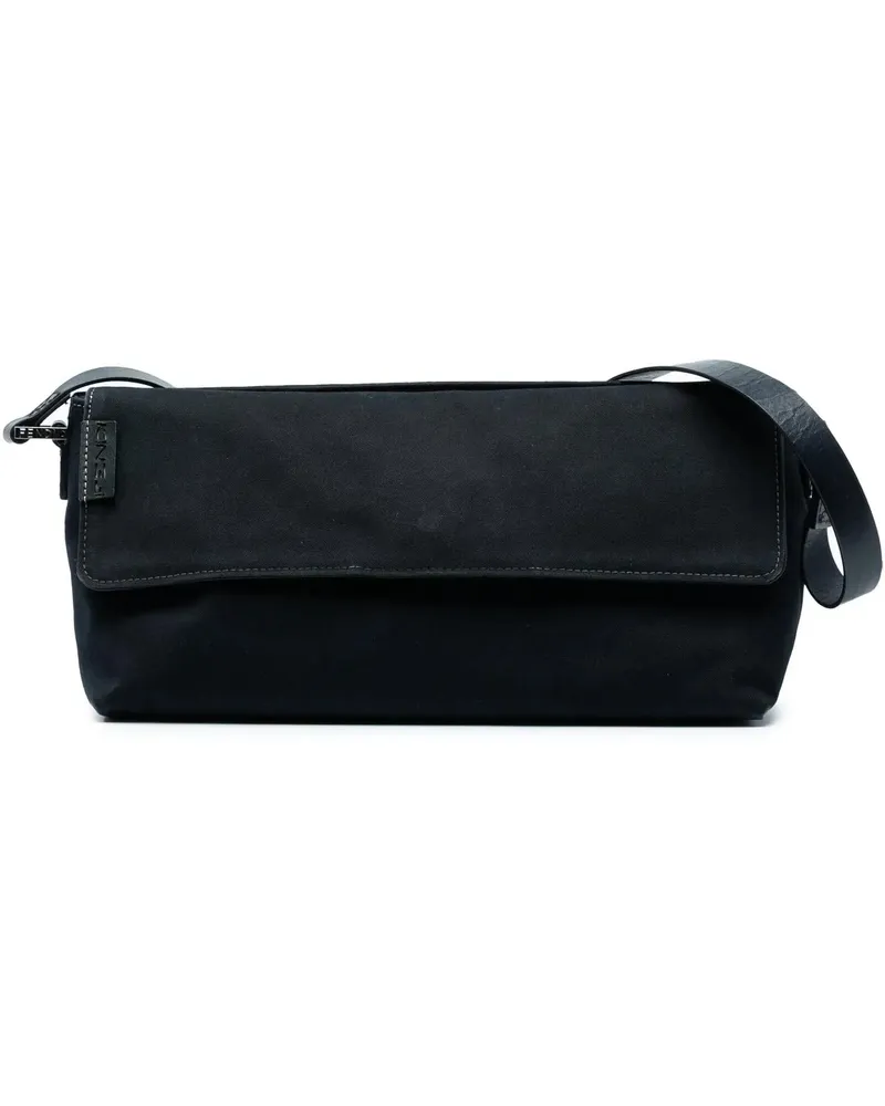 Fendi Hobo Bags Canvas Baguette Shoulder Bag schwarz Schwarz