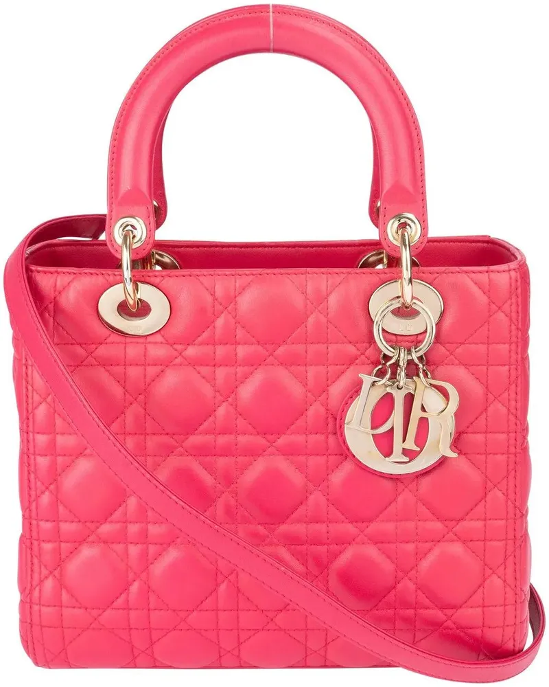 Dior Crossbody Bags  Quilted Leather Lady Dior Handbag rot Rot