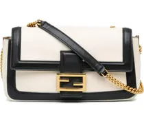 Hobo Bags Bicolor Leather Chain Baguette weiß