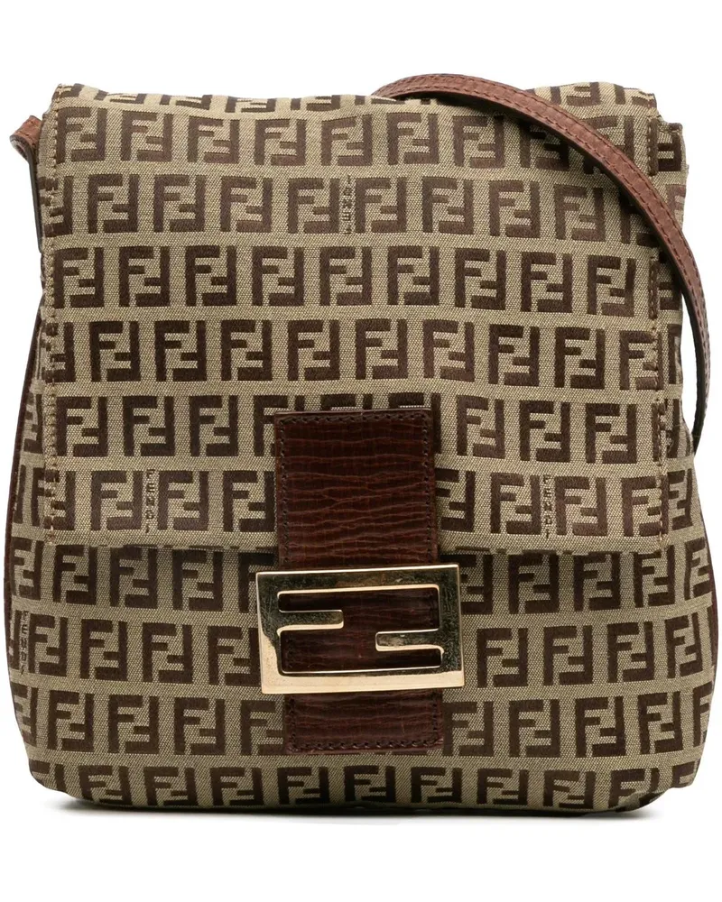 Fendi Hobo Bags Zucchino Canvas Crossbody braun Braun