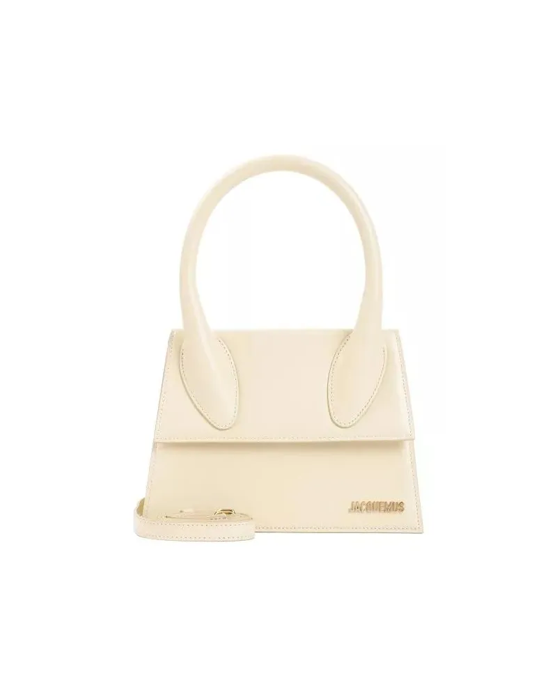 Jacquemus Crossbody Bags Ivory White Cow Leather Le Grand Chiquito Handbag Beige