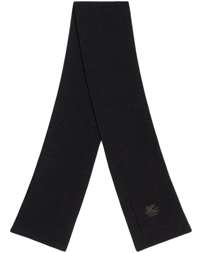 Etro Tücher & Schals Ribbed Wool Scarf With Minimalist Design schwarz Schwarz