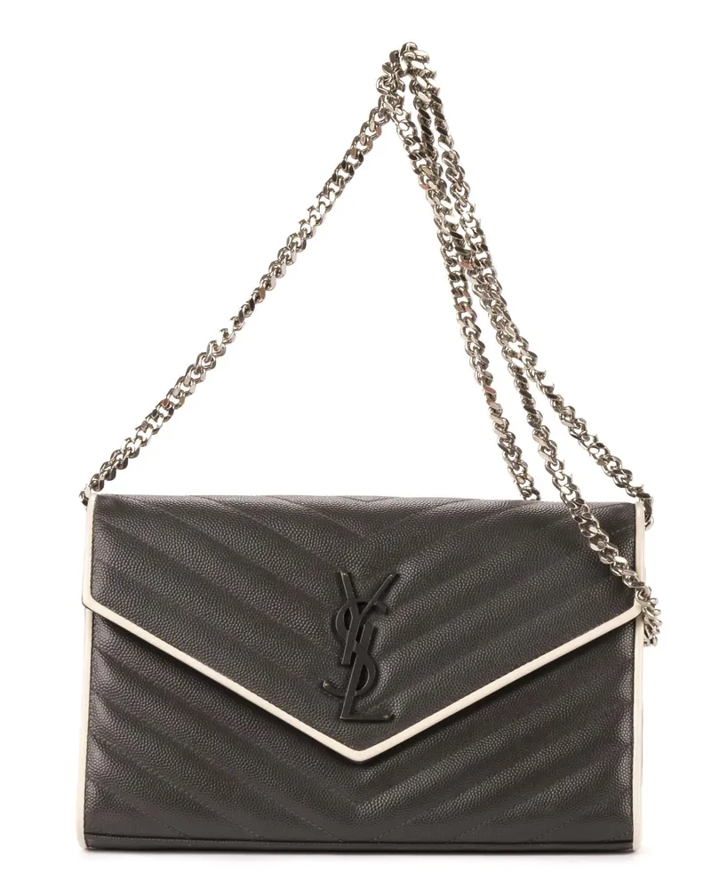 Saint Laurent Crossbody Bags Cassandre Enveloppe Chain Wallet grau Grau