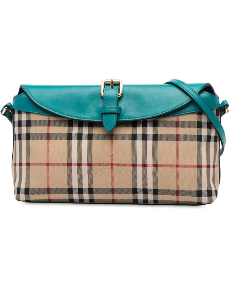 Burberry Hobo Bags Haymarket Check Coated Canvas Leah Crossbody braun Braun