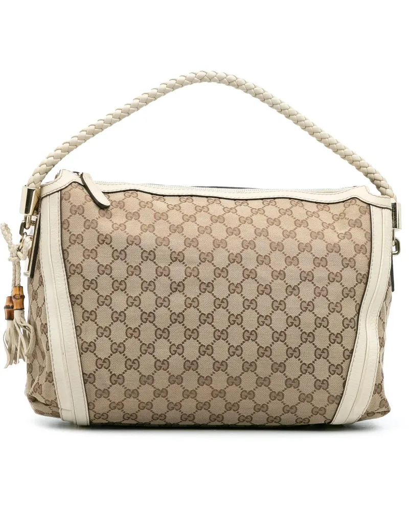 Gucci Hobo Bags Medium GG Canvas Bella Shoulder Bag braun Braun