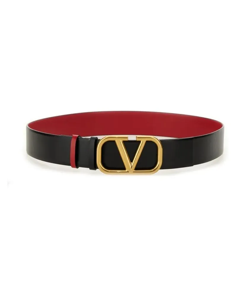 Valentino Garavani Gürtel Vlogo Signature Reversible Belt schwarz Schwarz
