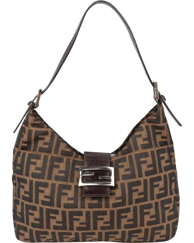 Fendi Crossbody Bags  FF Monogram Baguette Buckle Shoulder Bag braun Braun