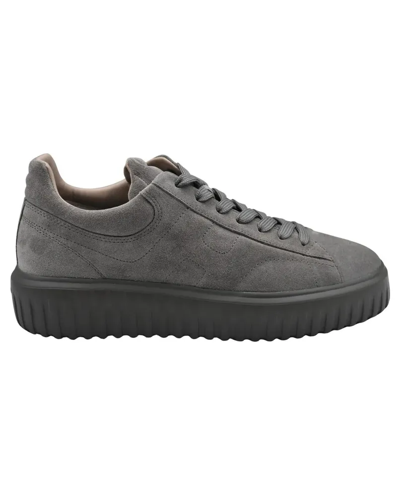 Hogan Swamp Laced Shoes With Soft Suede Finish grau Grau