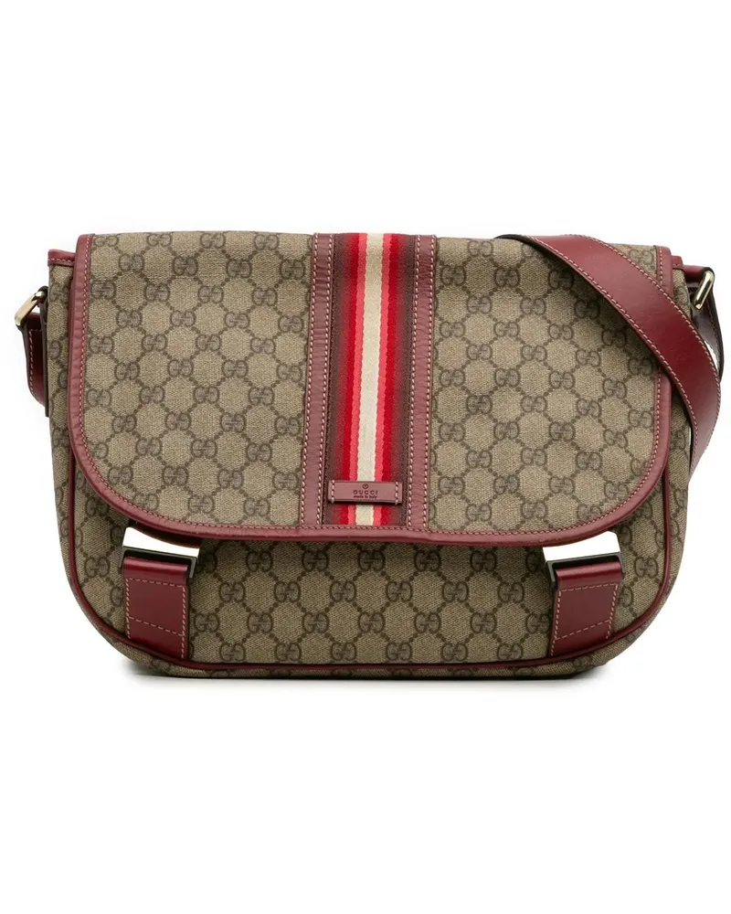 Gucci Hobo Bags GG Supreme Web Crossbody braun Braun