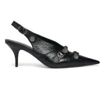 Hohe Schuhe Cagole Slingback Pumps schwarz