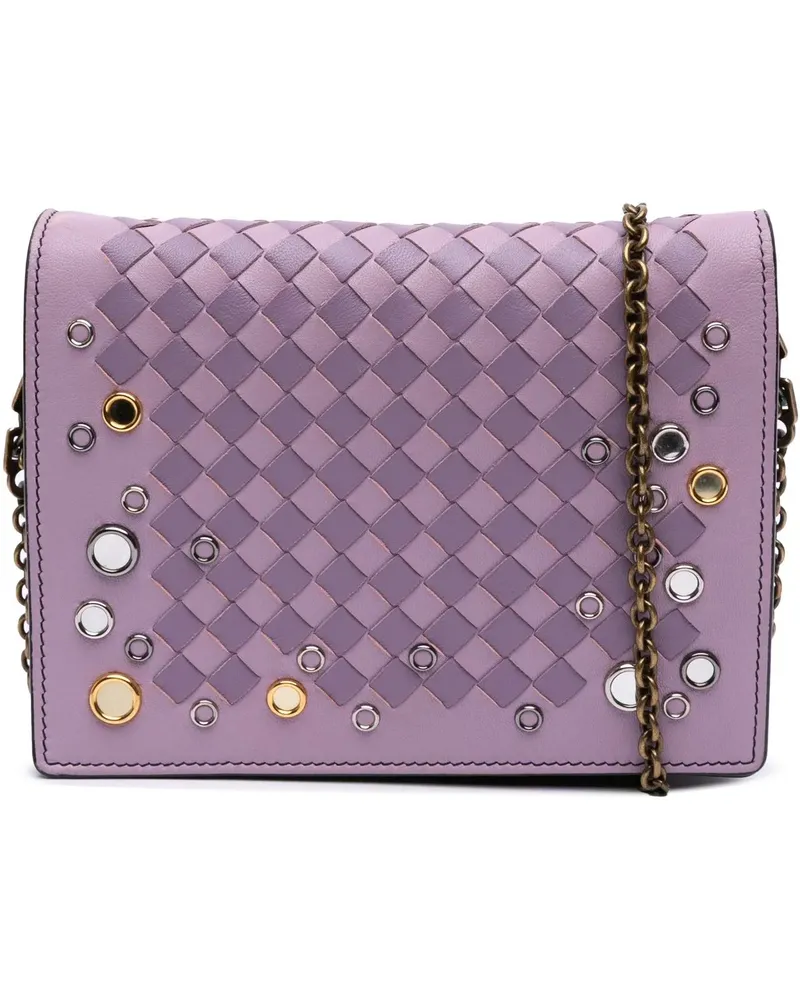 Bottega Veneta Hobo Bags Nappa Intrecciato Studded Wallet on Chain orange Orange