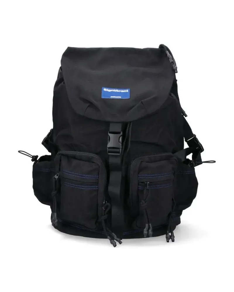 Adererror Rucksäcke Structured Black Bag With Smooth Texture And Clean schwarz Schwarz