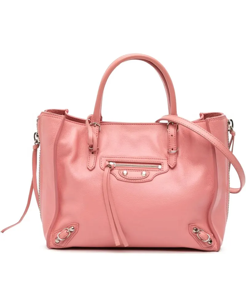 Balenciaga Hobo Bags Mini Leather Papier A4 Zip Around Tote rosa Gold