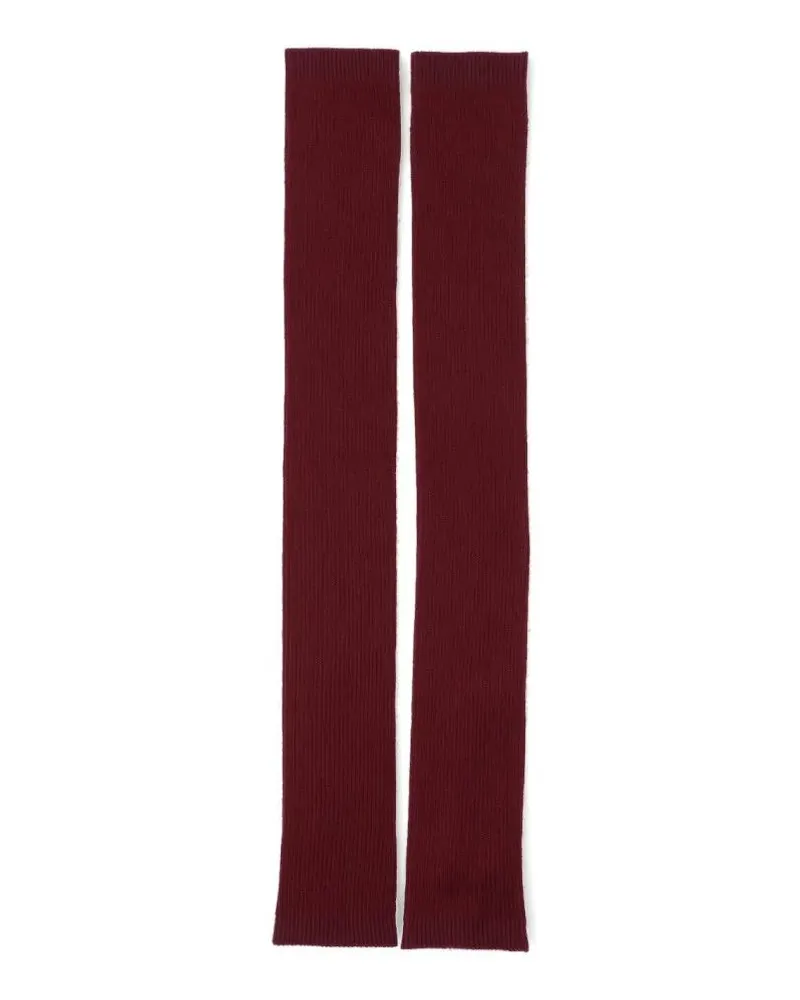 Sa Su Phi Handschuhe Long Ribbed Knit Gloves In Deep Burgundy Shade rot Rot