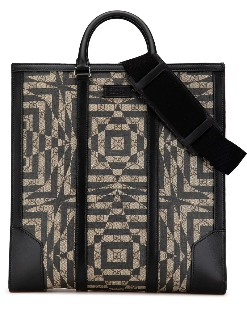Gucci Hobo Bags GG Supreme Caleido Vertical Tote braun Braun